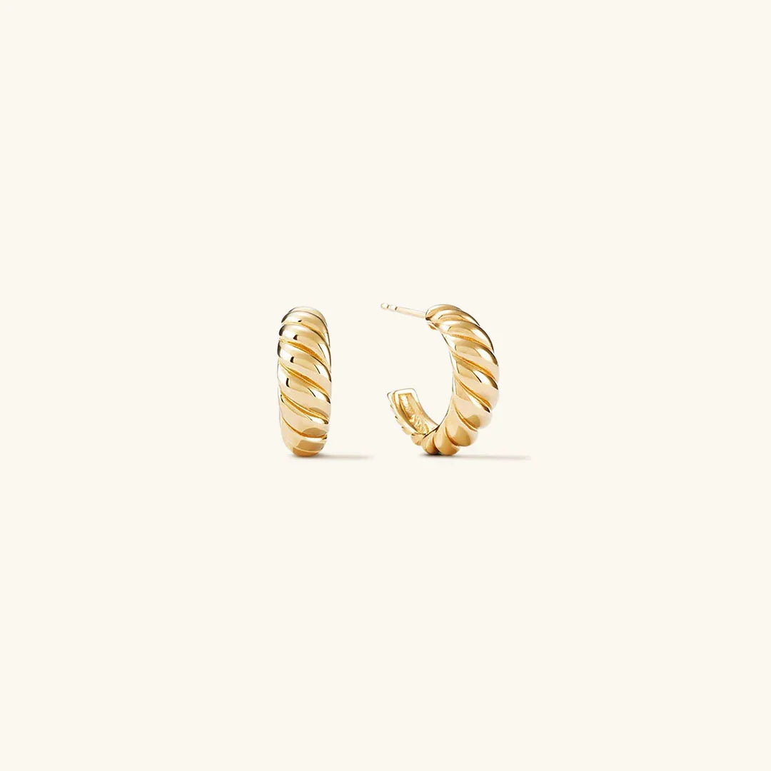 Gold-Plated Chunky Huggie Earrings for Women