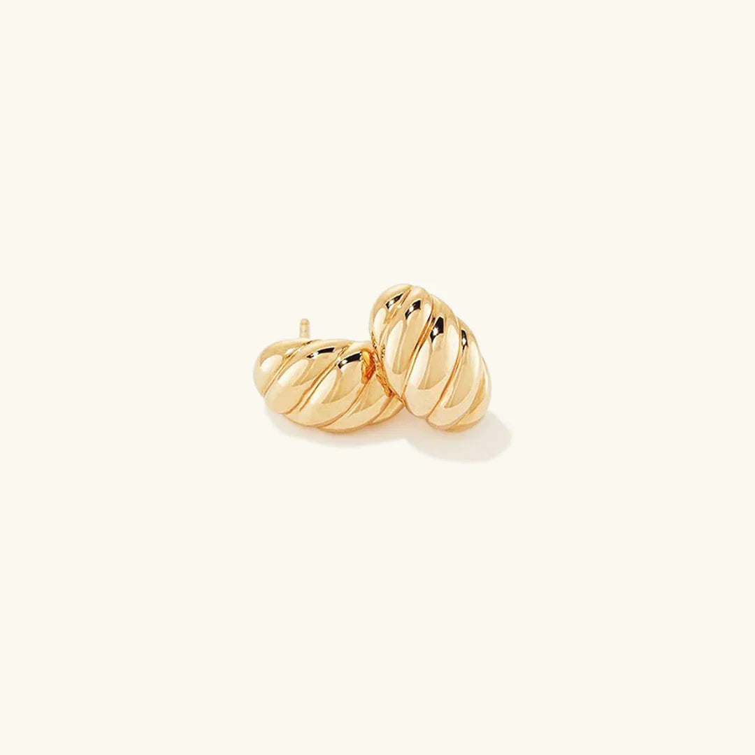 Gold-Plated Croissant Huggie Earrings for Women