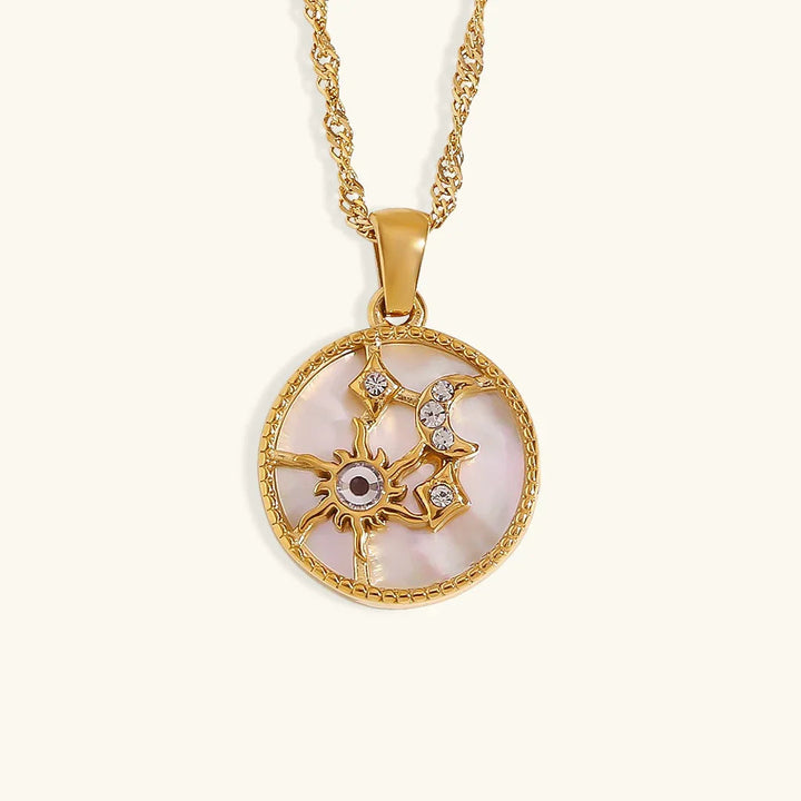 Gold-Plated Celestial Pendant Necklace For Women