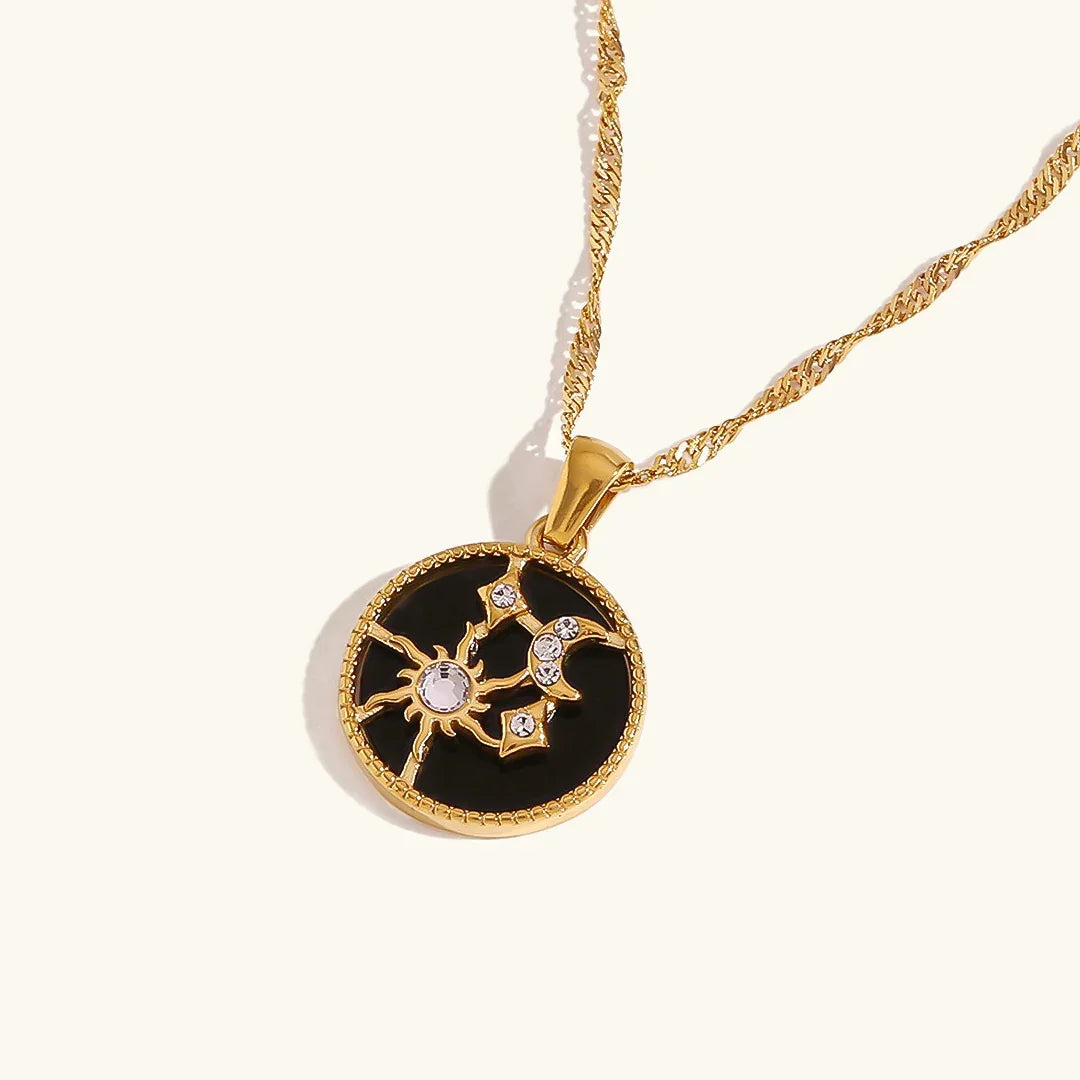 Gold-Plated Celestial Pendant Necklace For Women