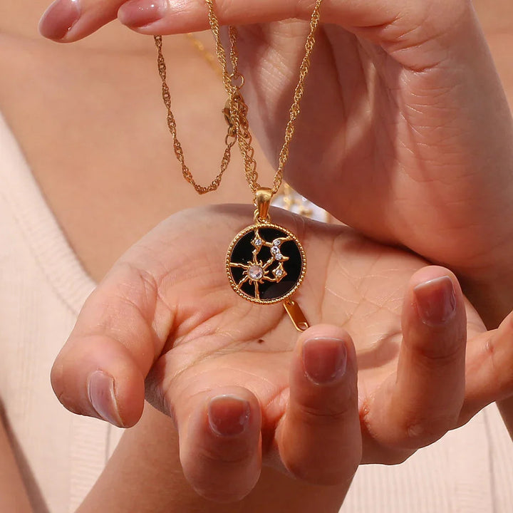 Gold-Plated Celestial Pendant Necklace For Women