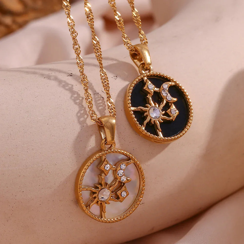 Gold-Plated Celestial Pendant Necklace For Women