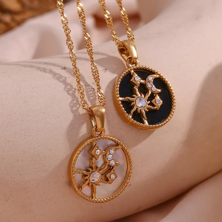 Gold-Plated Celestial Pendant Necklace For Women