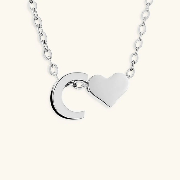 Gold-Plated Initial Heart Pendant Necklace