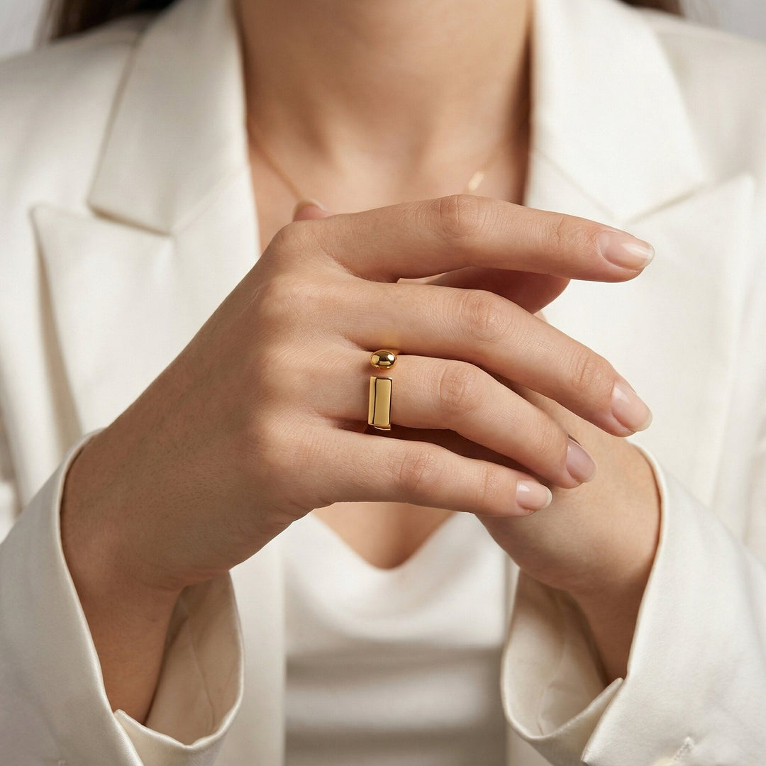 Gold-Plated Open Band Ring for Women