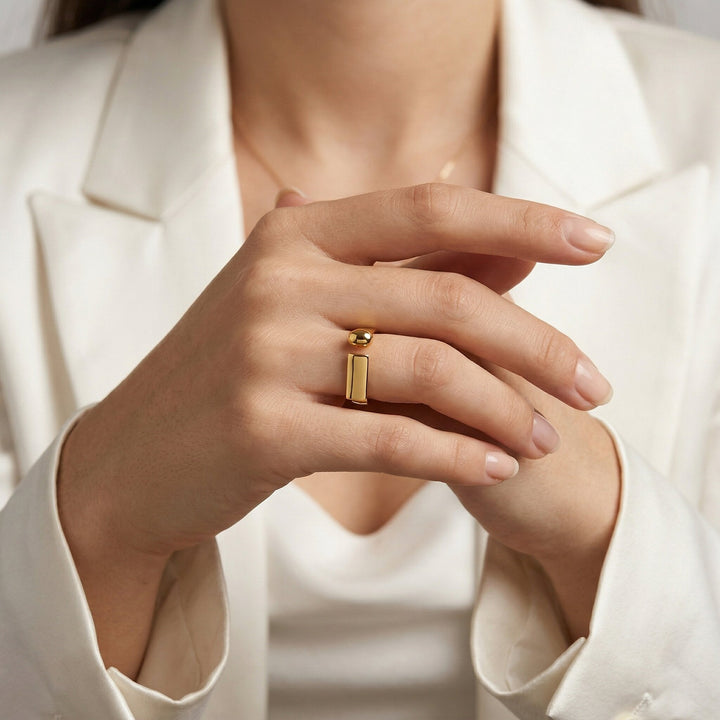 Gold-Plated Open Band Ring for Women