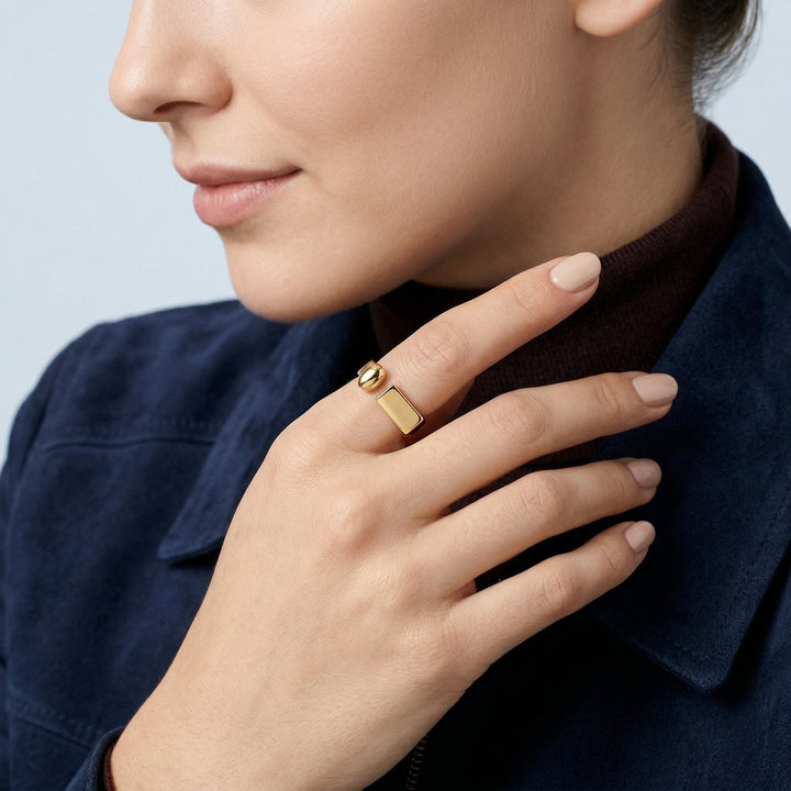 Gold-Plated Open Band Ring for Women