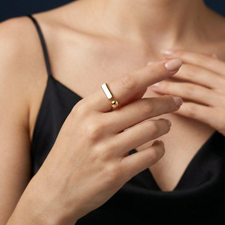 Gold-Plated Open Band Ring for Women