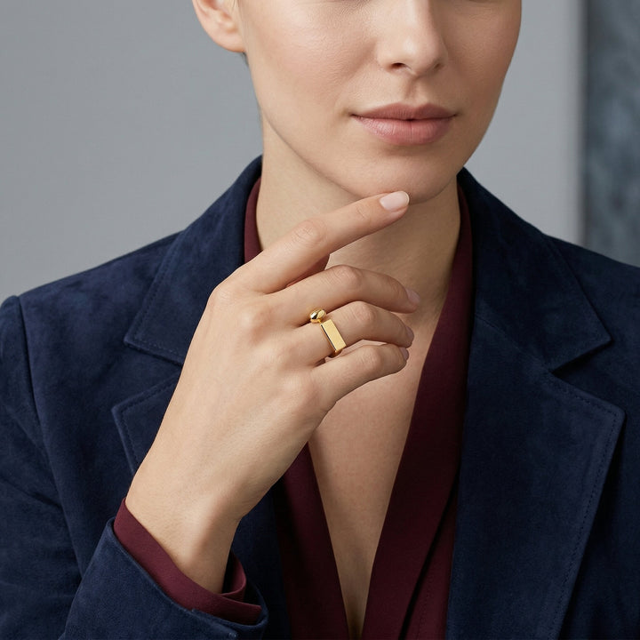 Gold-Plated Open Band Ring for Women