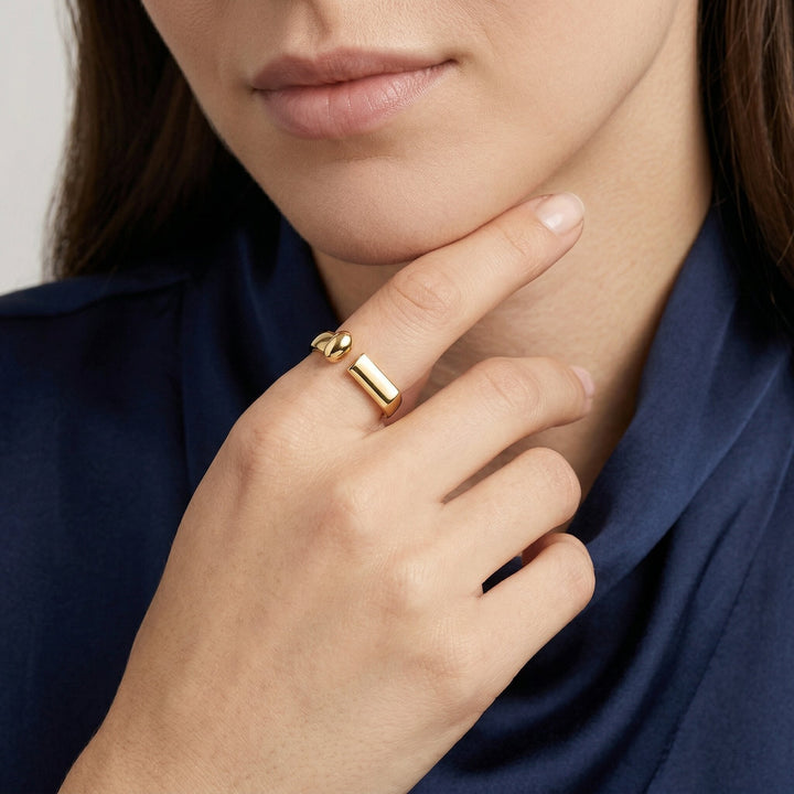 Gold-Plated Open Band Ring for Women