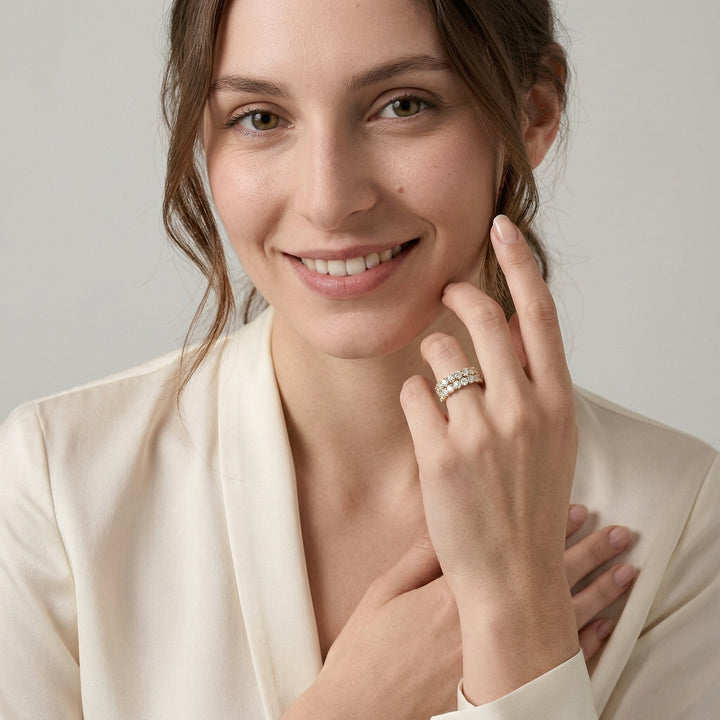 Gold-Plated CZ Statement Ring for Women