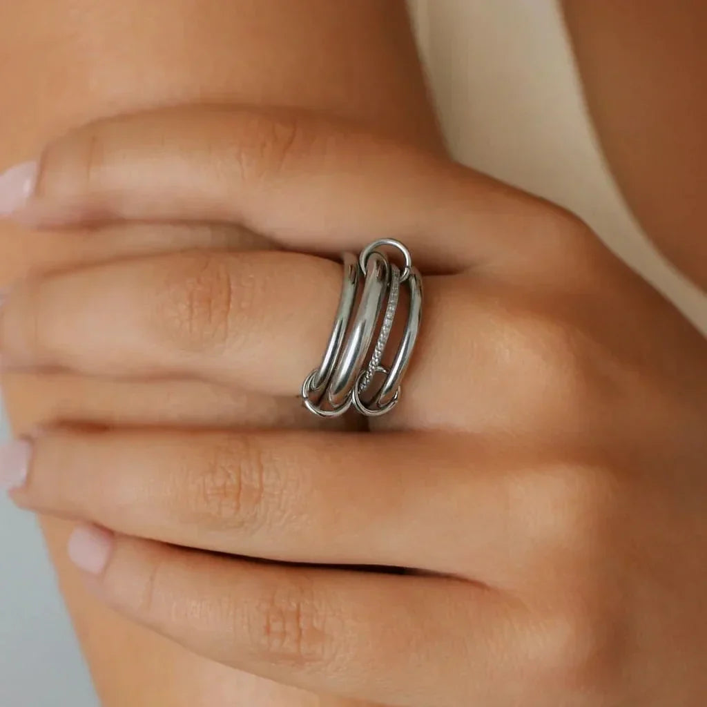 Silver-Plated CZ Stackable Ring Set