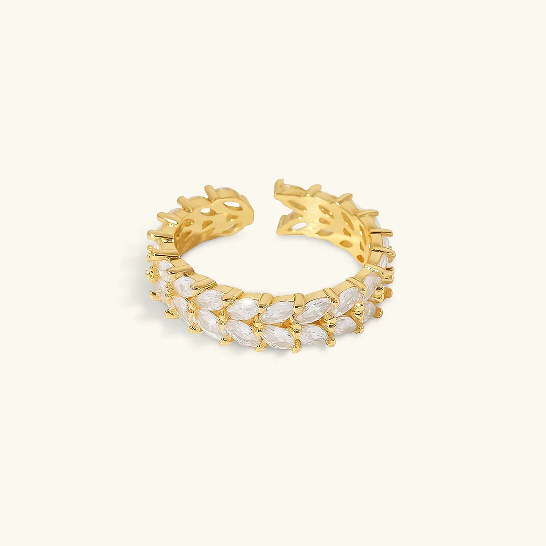 Gold-Plated CZ Open Ring for Women