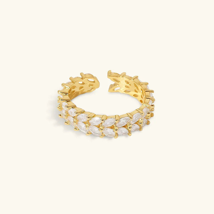 Gold-Plated CZ Open Ring for Women