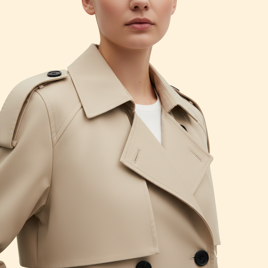 Cropped Belted Trench Coat