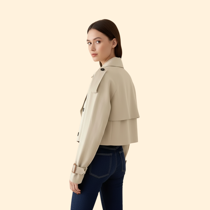 Cropped Belted Trench Coat