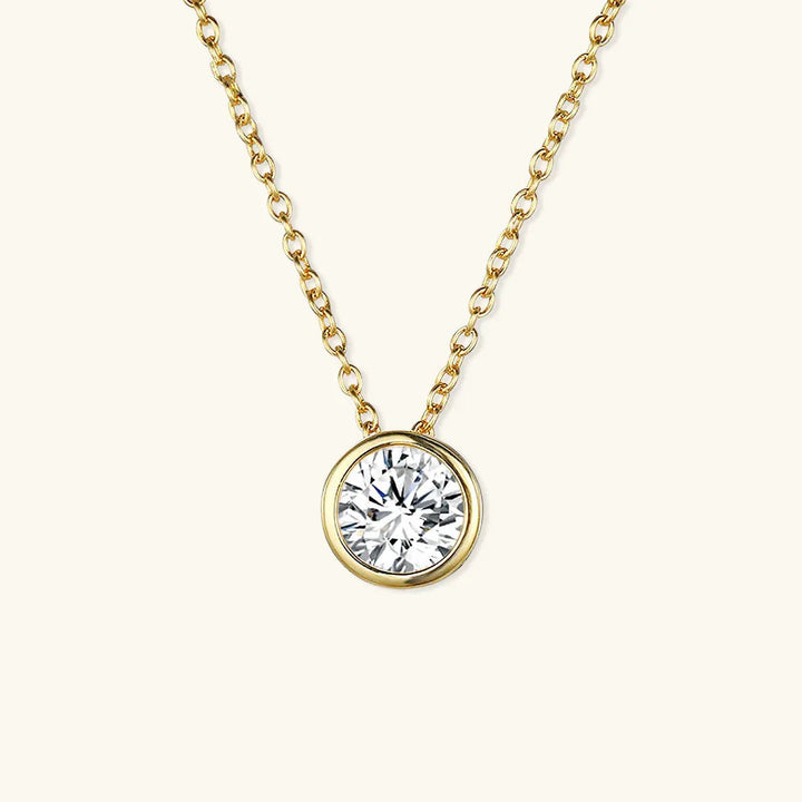 Gold-Plated Crystal Pendant Necklace Jewelry Set