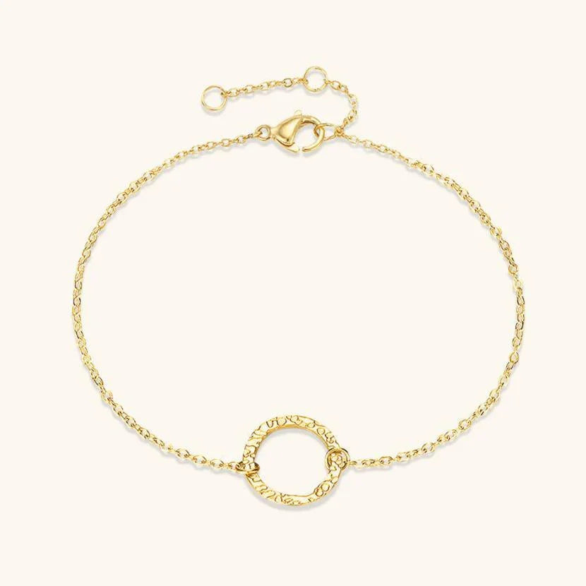 Gold-Plated Circle Link Bracelet for Women