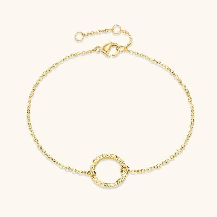 Gold-Plated Circle Link Bracelet for Women