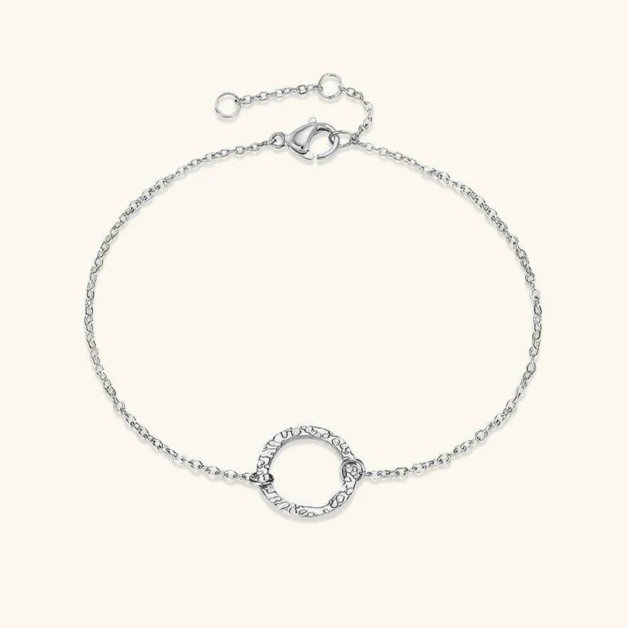 Gold-Plated Circle Link Bracelet for Women