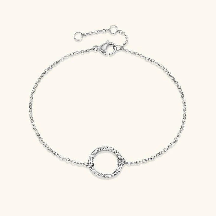 Gold-Plated Circle Link Bracelet for Women