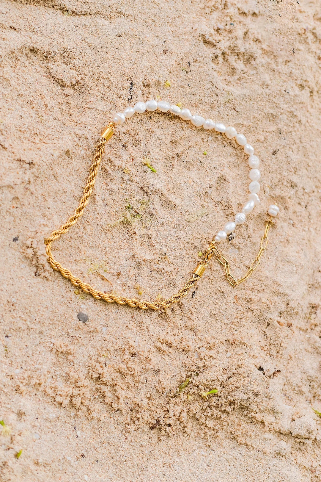 Statement Gold-Plated Faux Pearl Chain Necklace for Women