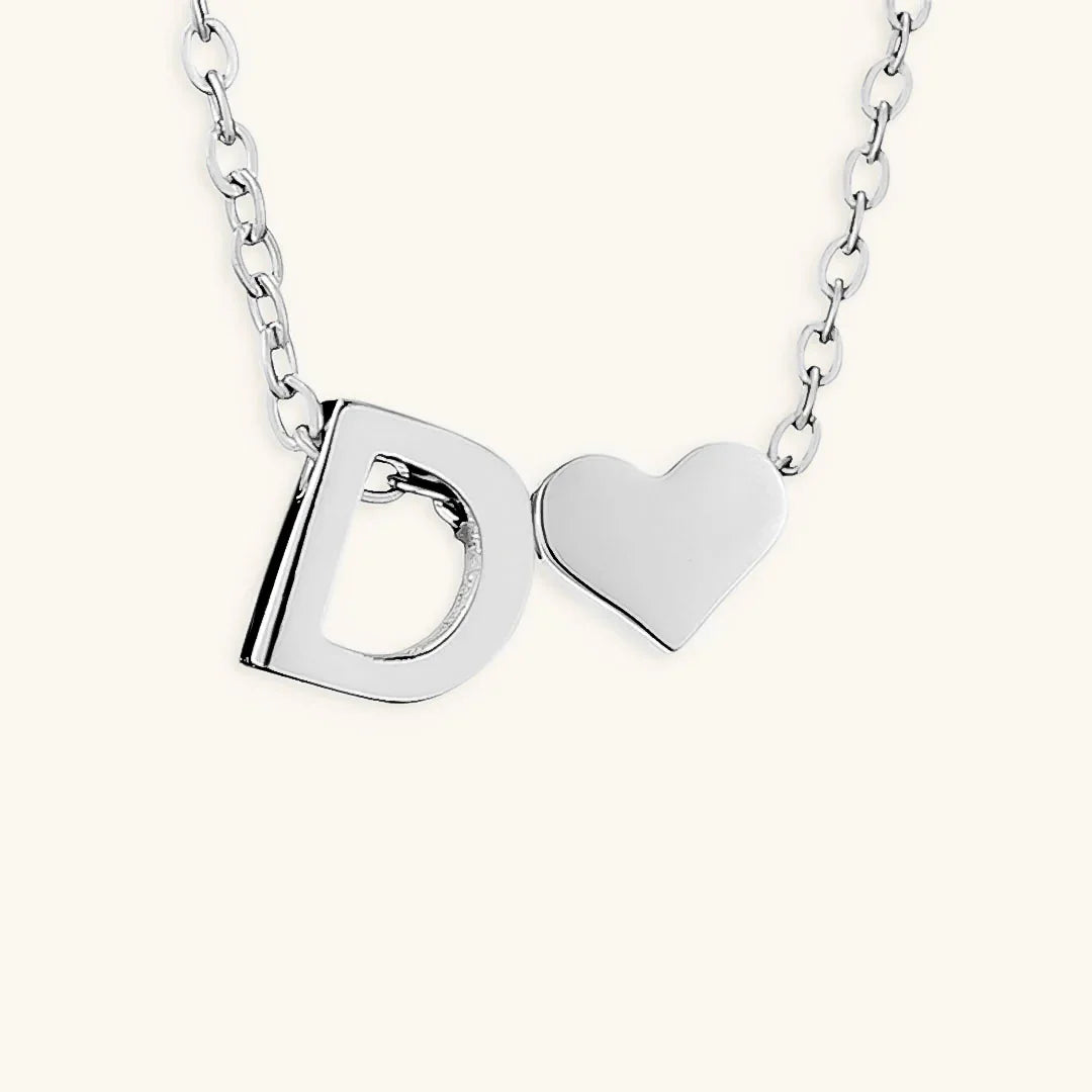 Gold-Plated Initial Heart Pendant Necklace