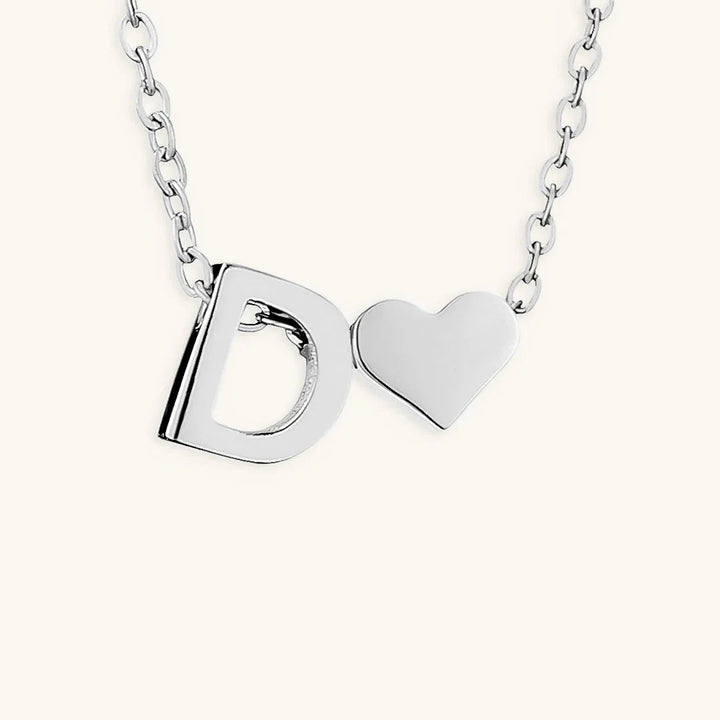 Gold-Plated Initial Heart Pendant Necklace