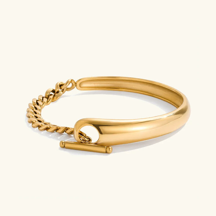 Gold-Plated Chained Bangle for Women