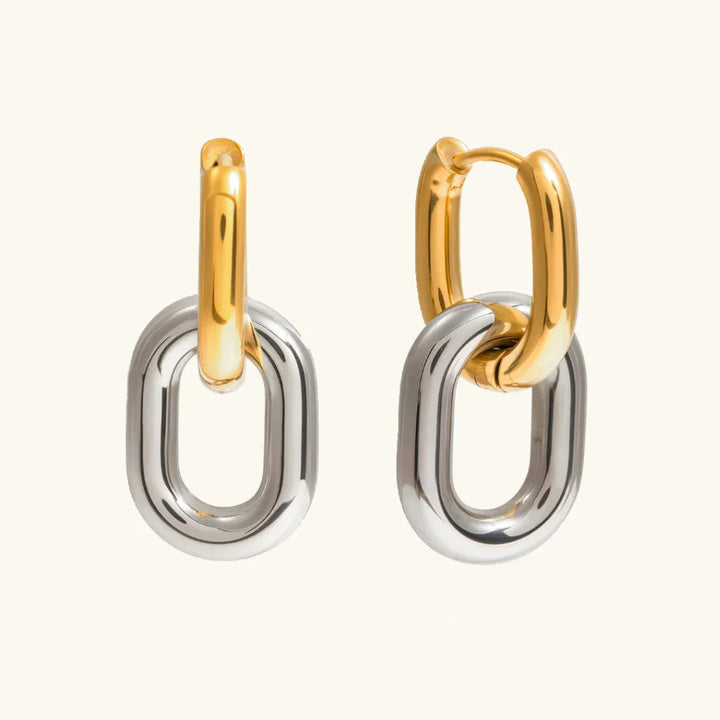 Gold Plated Two Tone Double Hoops