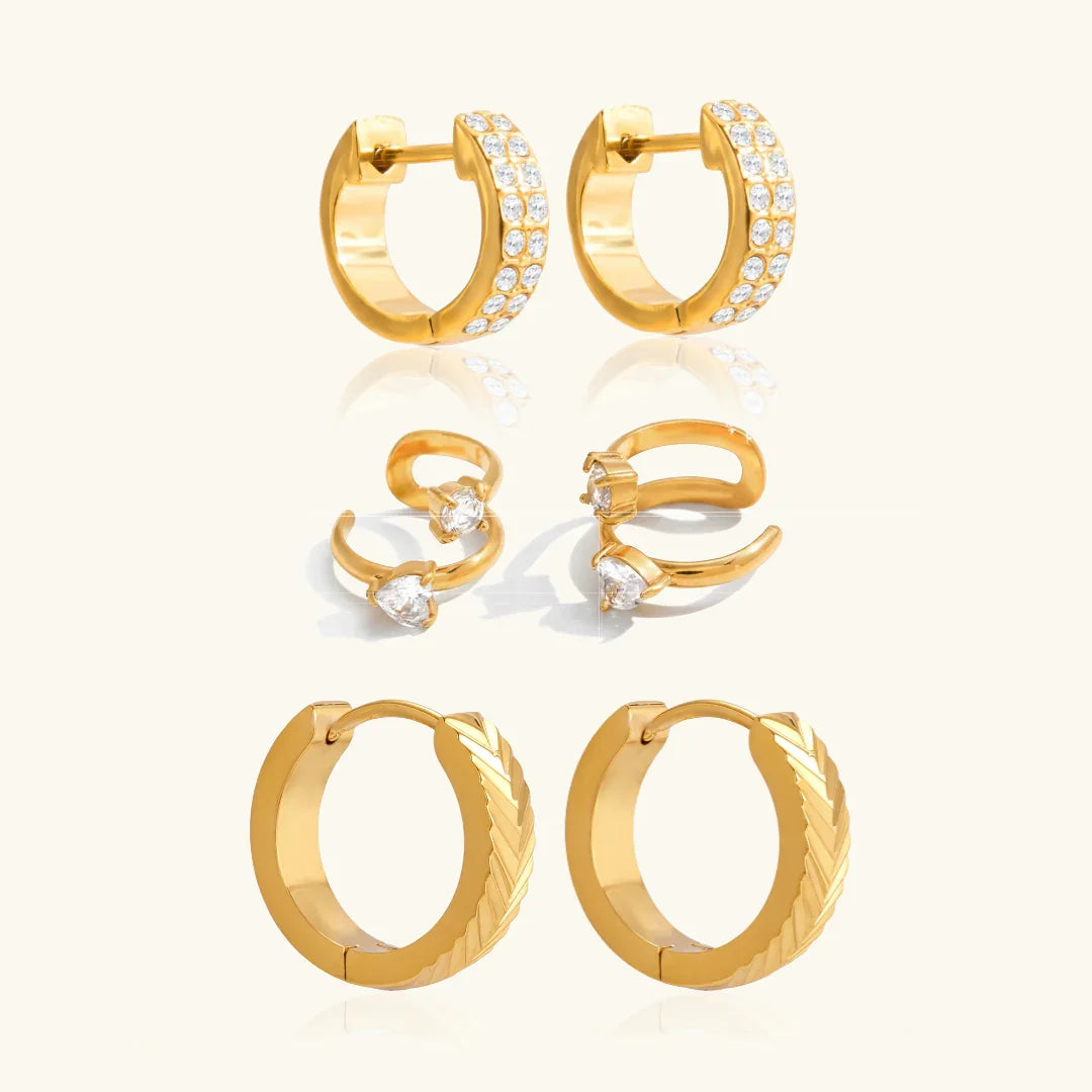 Gold Plated Essential Earrings Bundle