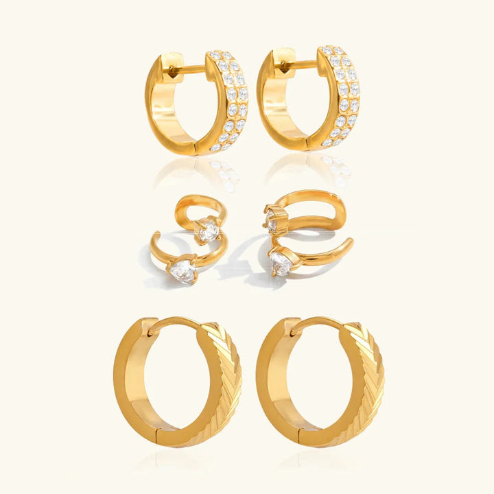 Gold Plated Essential Earrings Bundle