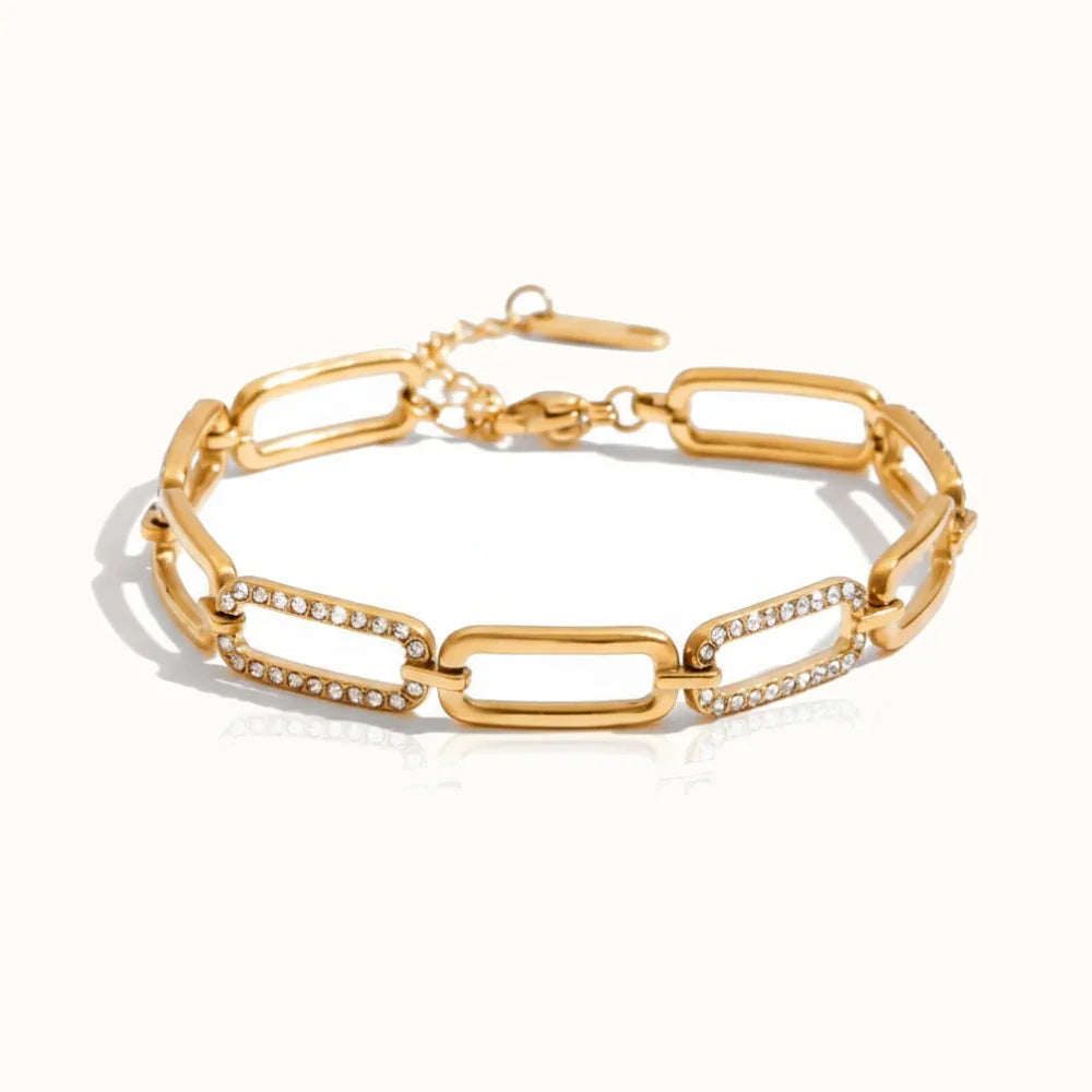 Gold-Plated CZ Essential Bracelet for Women