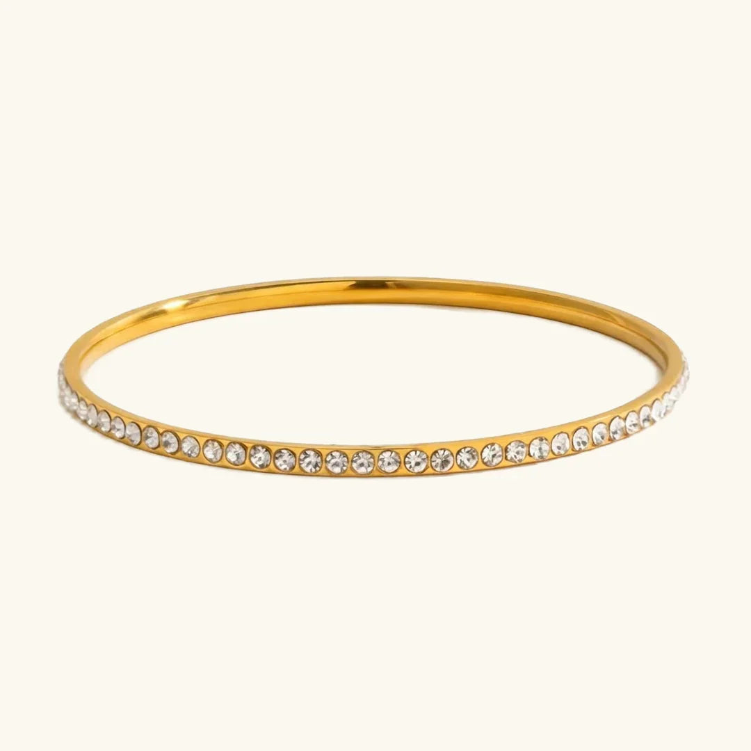 Gold-Plated CZ Bangle for Women