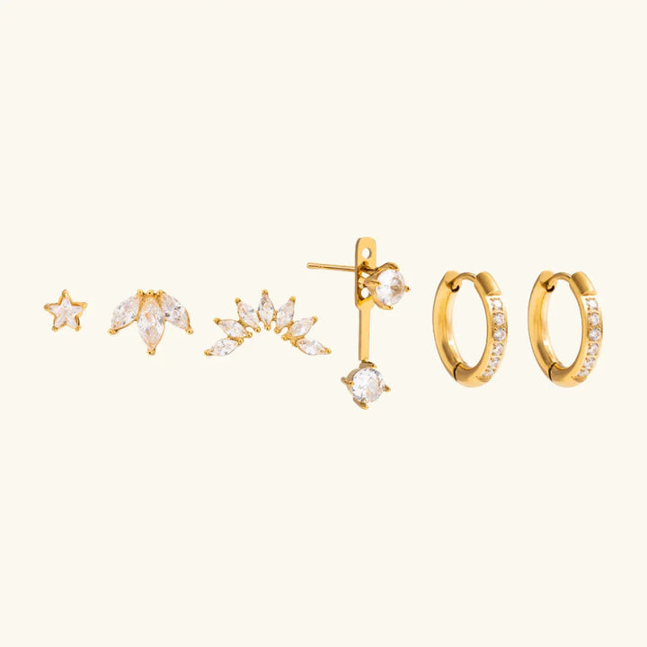 Gold Plated Diamond Earrings Bundle