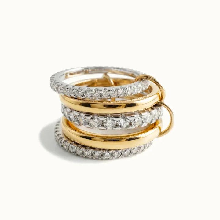 Gold-Plated Cubic Zirconia Layered Band Ring for Women