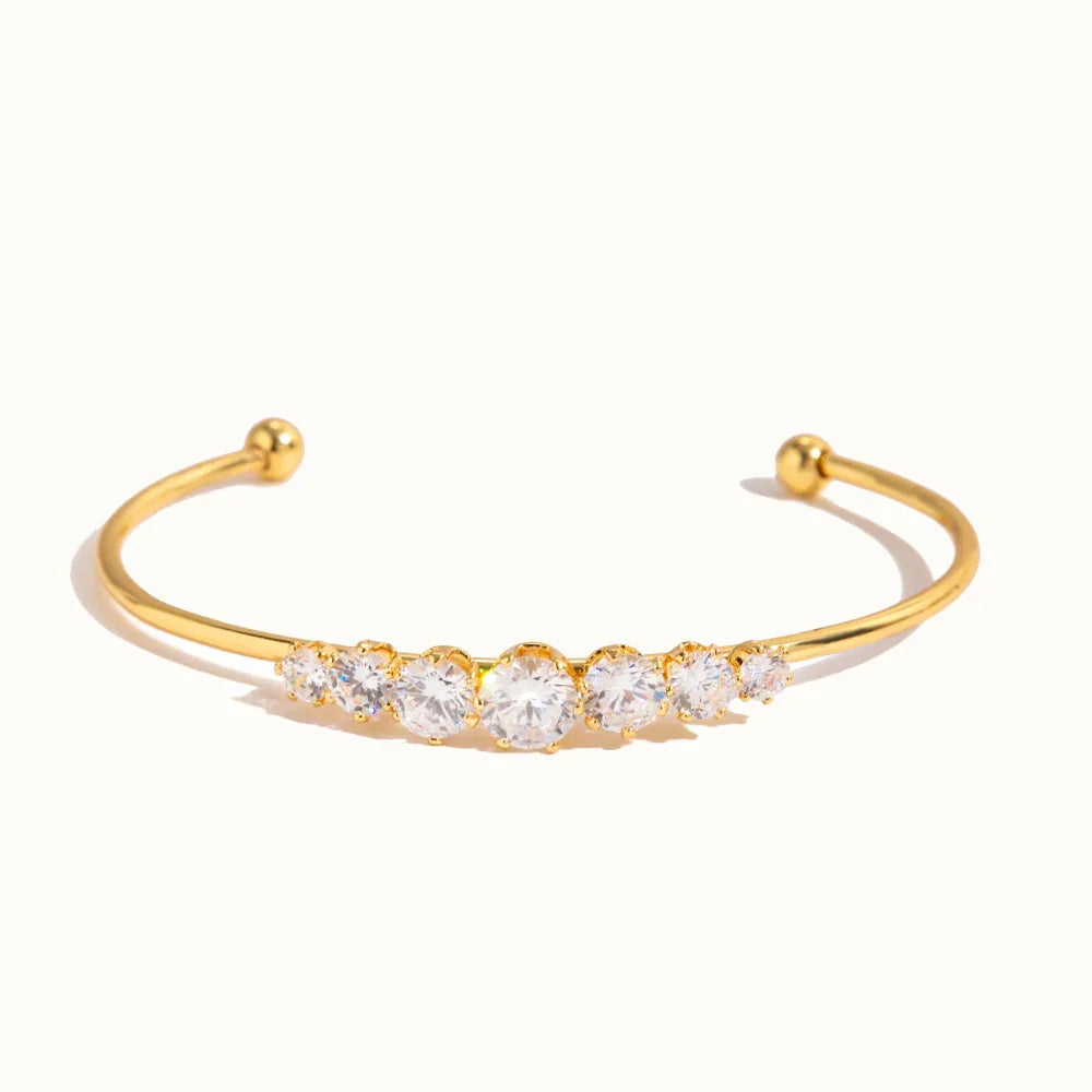Gold-Plated CZ Bangle for Women