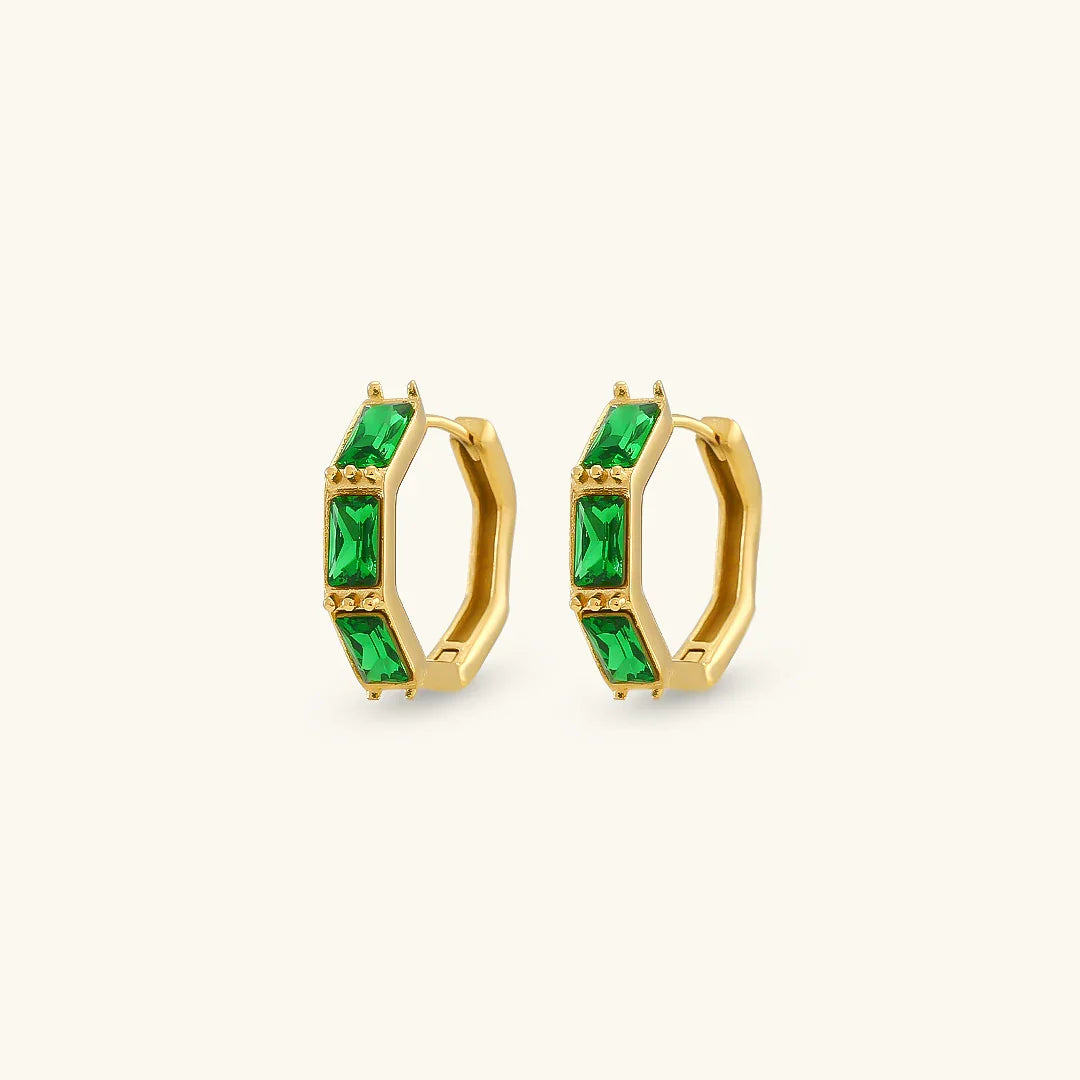 Gold-Plated Diamond Hoop Earrings For Women