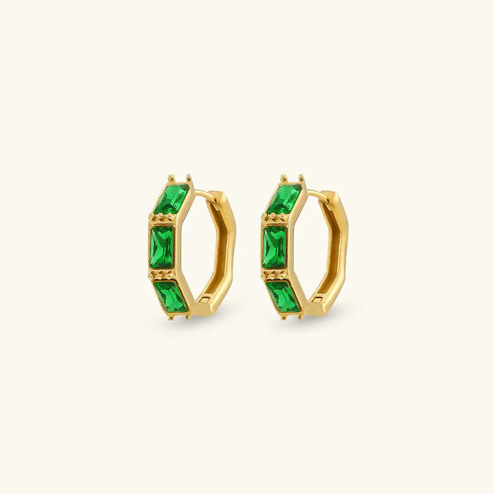Gold-Plated Diamond Hoop Earrings For Women
