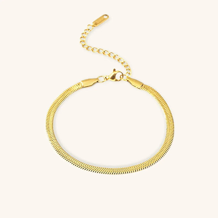 Gold-Plated Herringbone Jewelry 2-Piece Set