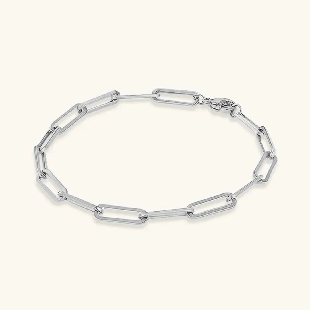 Gold-Plated Paperclip Chain Bracelet Women