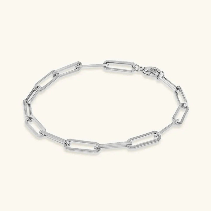 Gold-Plated Paperclip Chain Bracelet Women
