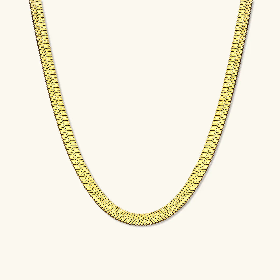 Gold-Tone Herringbone Necklace Jewelry Set