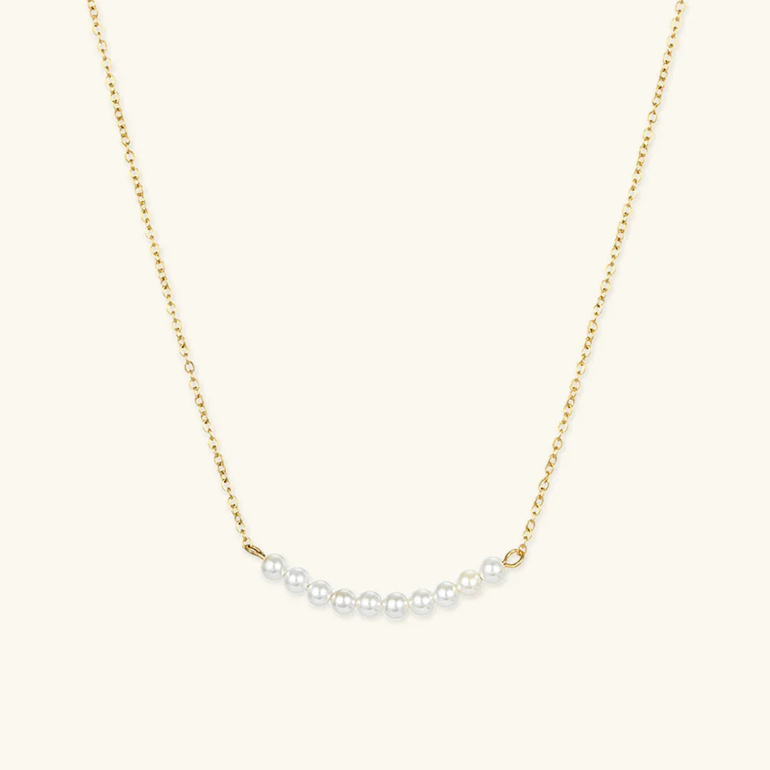 Gold-Plated Faux Pearl Chain Necklace for Women