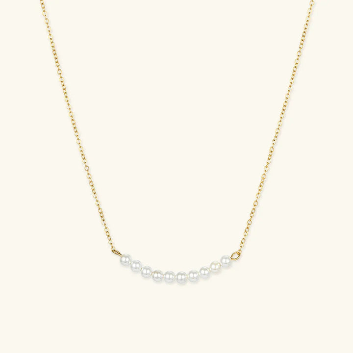 Gold-Plated Faux Pearl Chain Necklace for Women
