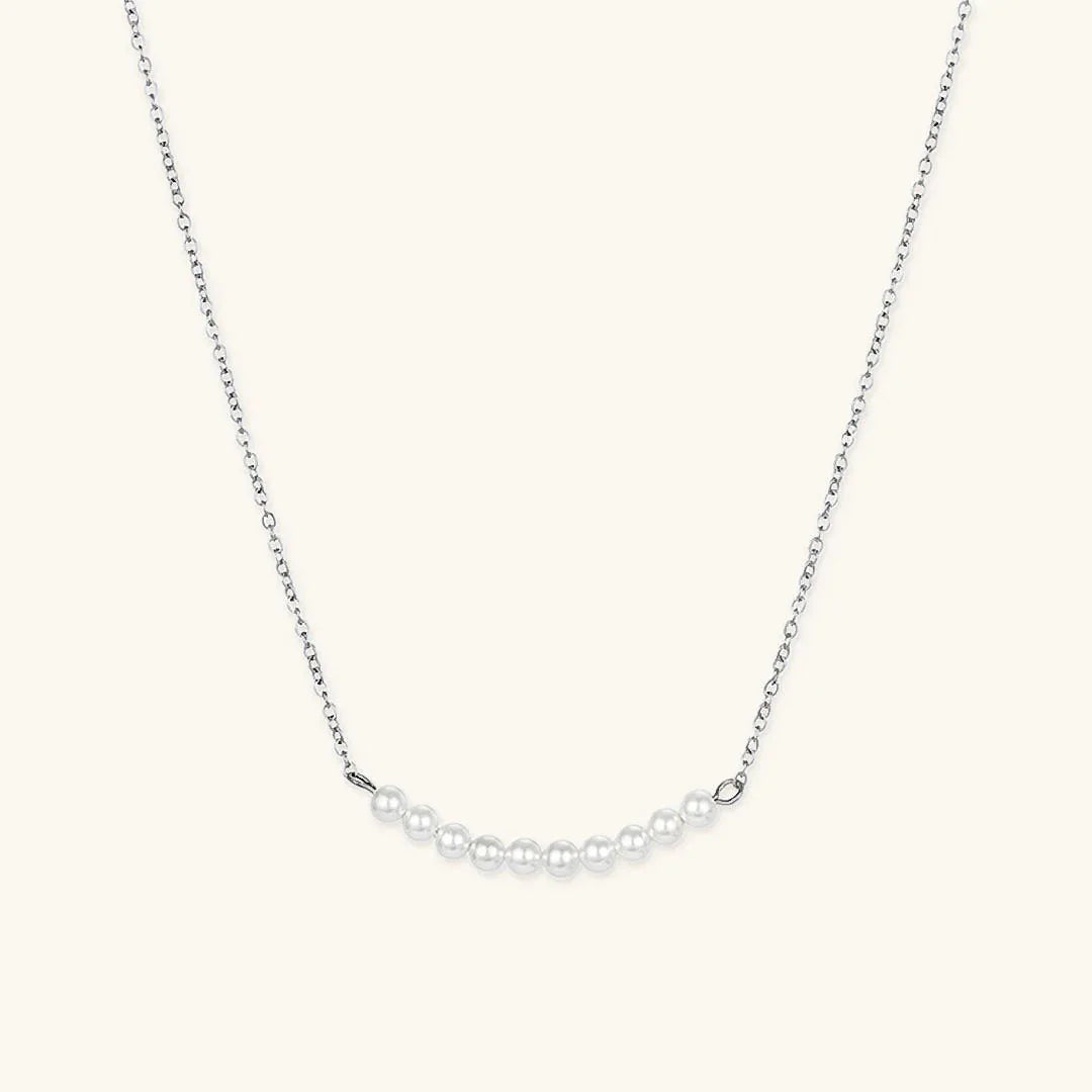 Gold-Plated Faux Pearl Chain Necklace for Women