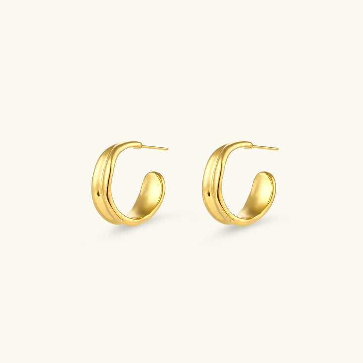 Gold-Plated Wave Earrings For Women
