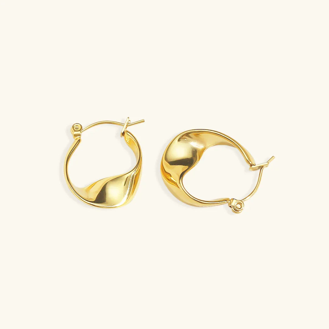 Gold-Plated Irregular Hoop Earrings for Women