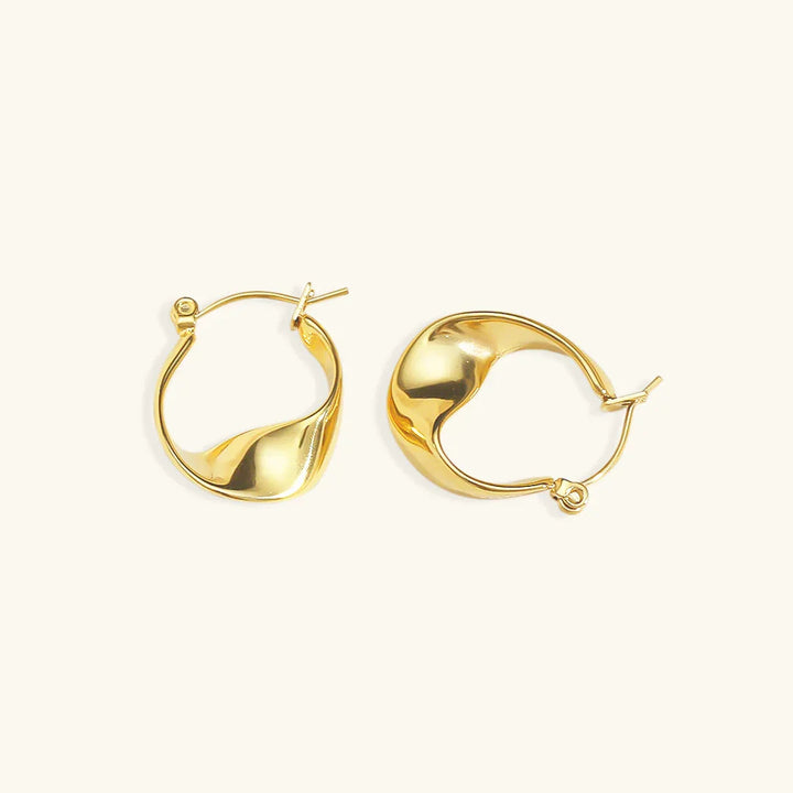 Gold-Plated Irregular Hoop Earrings for Women