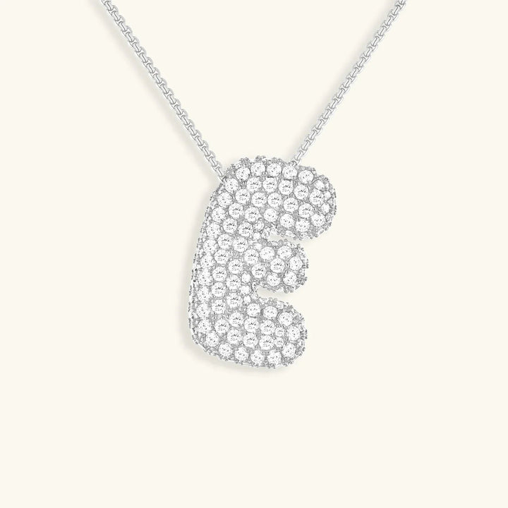 Gold-Plated Bubble Initial Diamond Necklace
